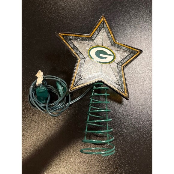 Other - Green Bay Packers Light Up Star Tree Topper NFL Memory Company Glass Lighted